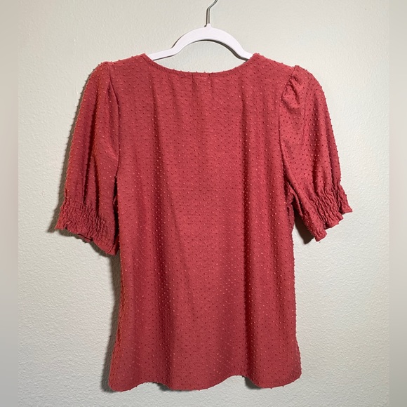 W5 Swiss dot pink blouse size large - Picture 2 of 6